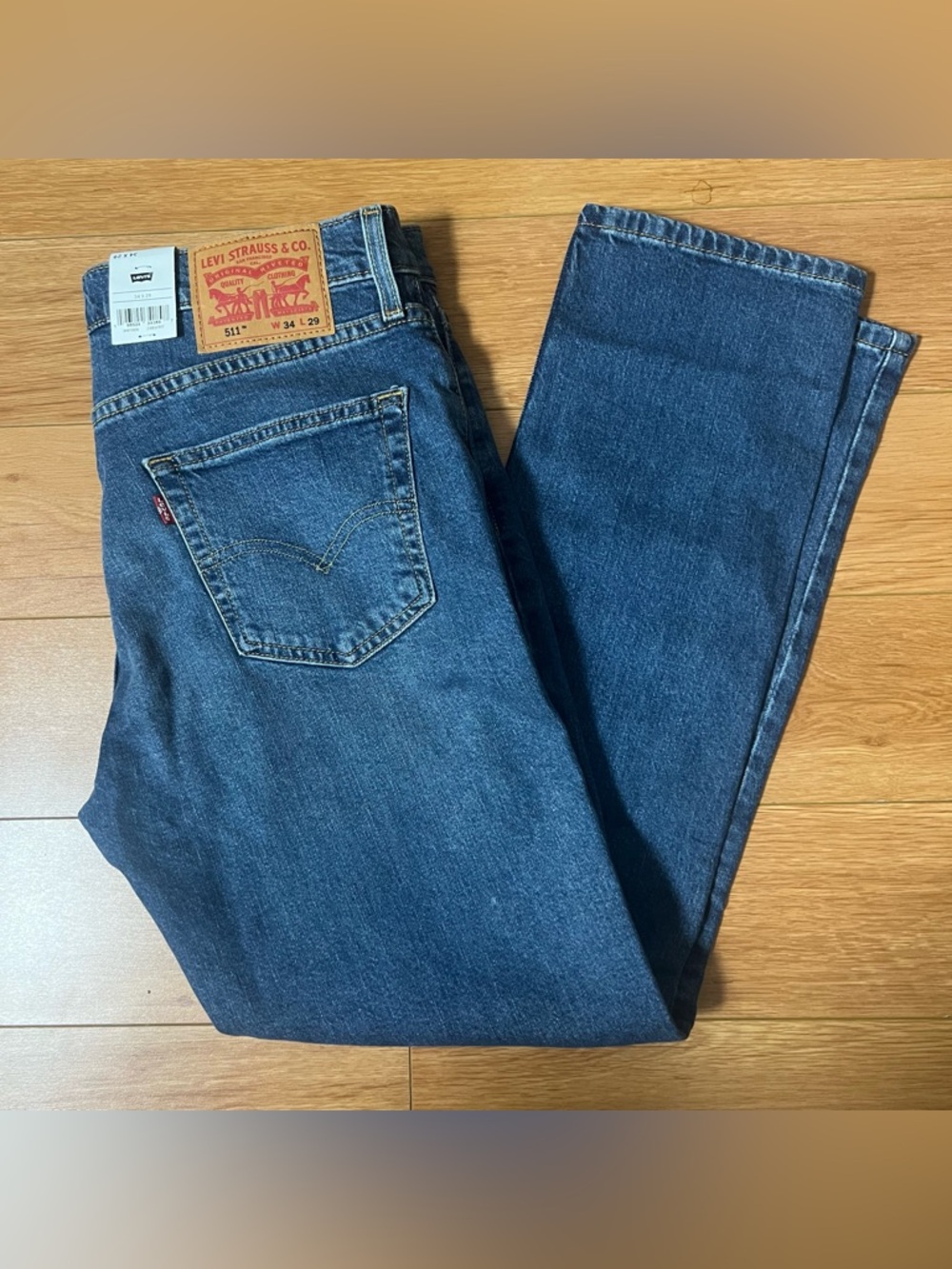 NWT Levi's 511 Slim Men's Jeans Terrible Claw - Medium Wash High Stretch 34x29